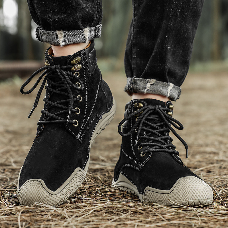 Brand High help Ανδρικές μπότες Γνήσιο δέρμα Ανδρικές μπότες εργασίας Μπότες εργασίας Χειροποίητες ανδρικές μπότες μοτοσικλέτας εξωτερικού χώρου Μπότες σχεδιαστών