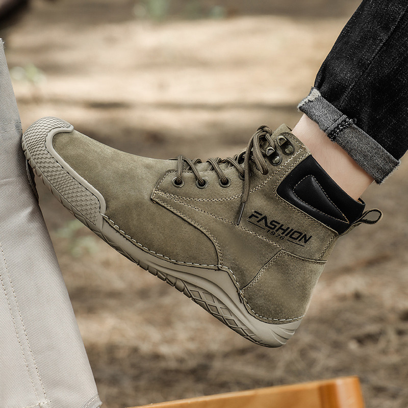 Brand High help Ανδρικές μπότες Γνήσιο δέρμα Ανδρικές μπότες εργασίας Μπότες εργασίας Χειροποίητες ανδρικές μπότες μοτοσικλέτας εξωτερικού χώρου Μπότες σχεδιαστών