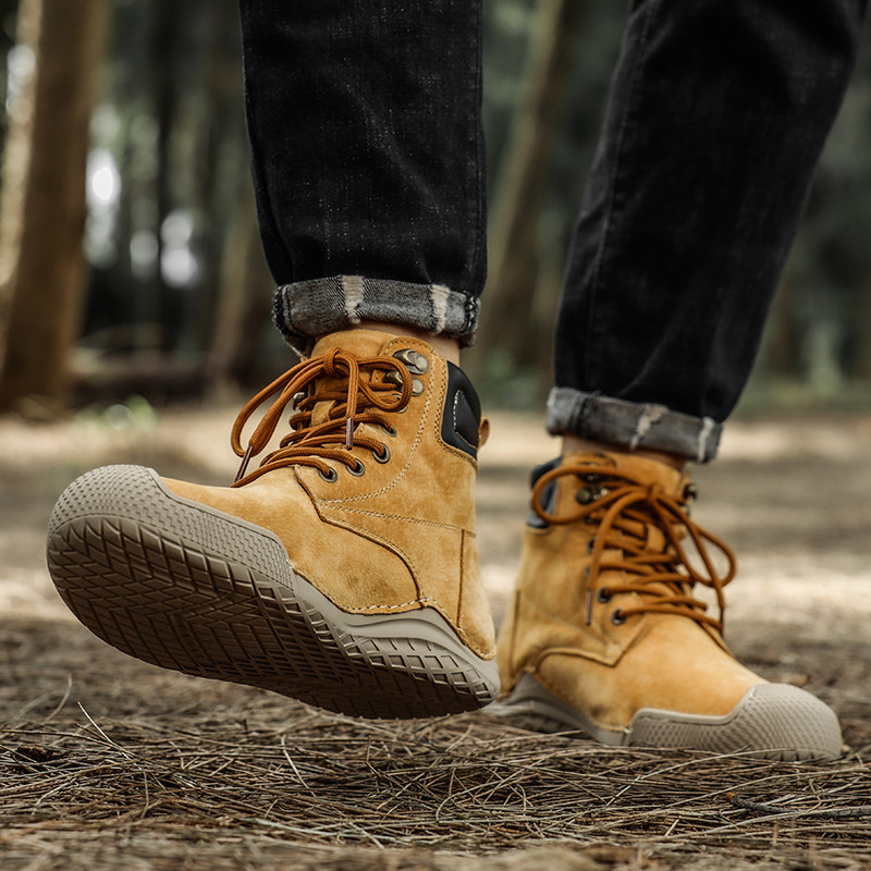 Brand High help Ανδρικές μπότες Γνήσιο δέρμα Ανδρικές μπότες εργασίας Μπότες εργασίας Χειροποίητες ανδρικές μπότες μοτοσικλέτας εξωτερικού χώρου Μπότες σχεδιαστών