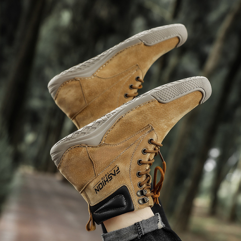 Brand High help Ανδρικές μπότες Γνήσιο δέρμα Ανδρικές μπότες εργασίας Μπότες εργασίας Χειροποίητες ανδρικές μπότες μοτοσικλέτας εξωτερικού χώρου Μπότες σχεδιαστών