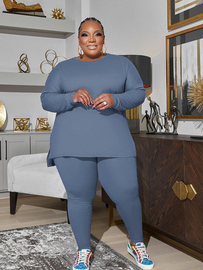 Wmstar Plus Size Kaheosalised rõivad Naiste libisemiskindlad ülaosaga retuusid Pükste komplektid Spordidressi Sobiv ülikond Hulgimüük Dropshipping