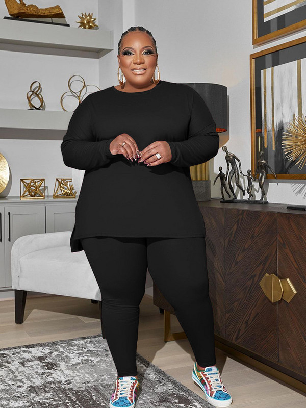 Wmstar Plus Size Kaheosalised rõivad Naiste libisemiskindlad ülaosaga retuusid Pükste komplektid Spordidressi Sobiv ülikond Hulgimüük Dropshipping