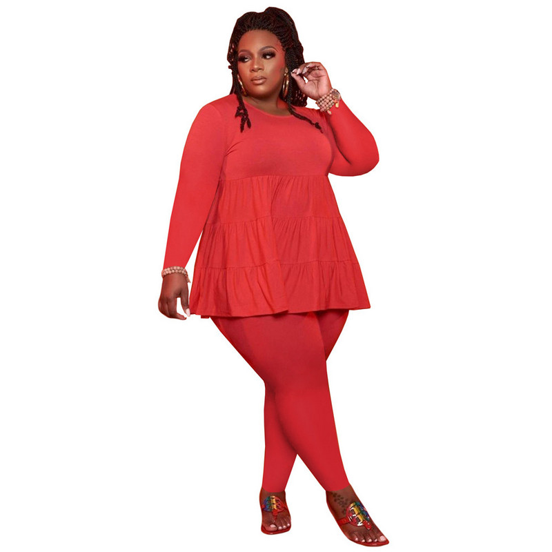 Suures suuruses 2-osaline komplekt Naistele Juicy Coutoure dressiülikonna mood, mugavad plisseeritud puhtavärvilised voldid hulgimüük Dropshipping