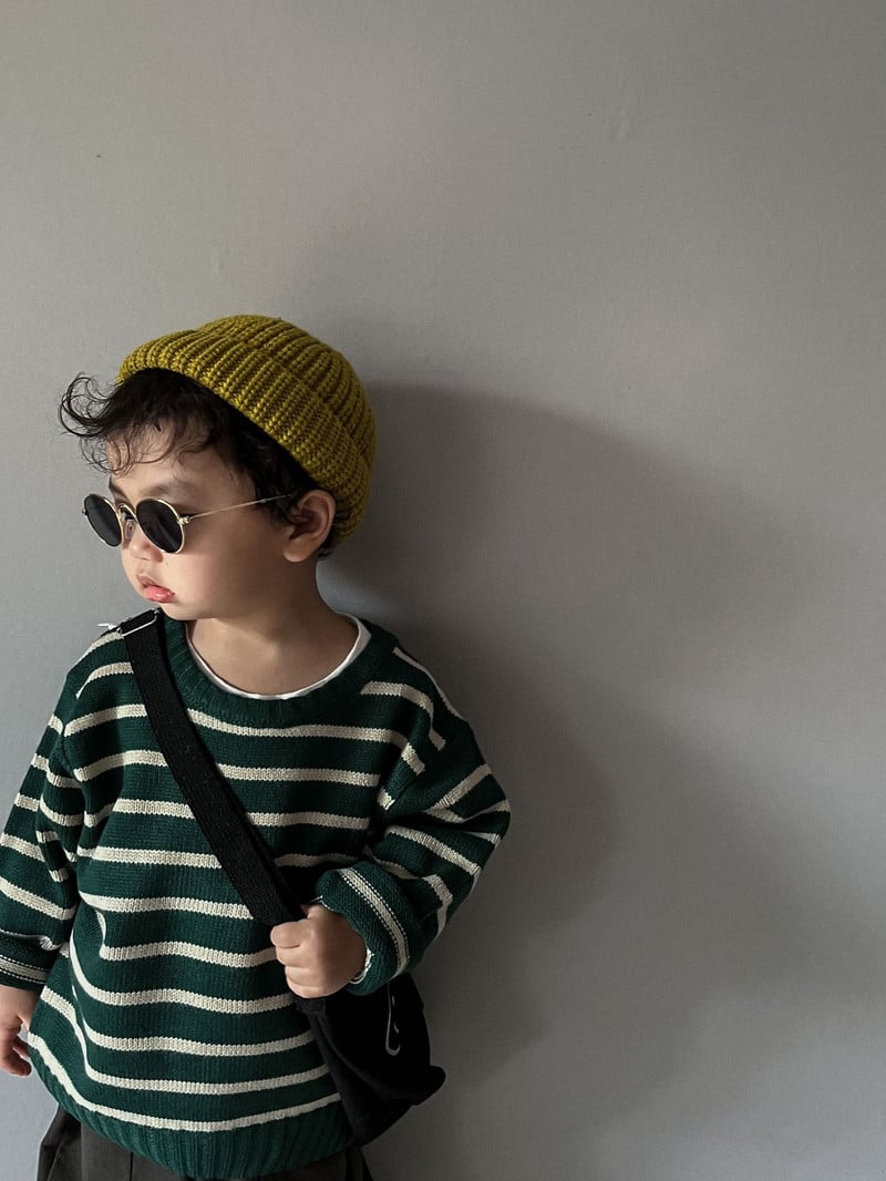 Ανοιξιάτικο φθινόπωρο Παιδικό πουλόβερ για αγόρια και κορίτσια Πλεκτό πουλόβερ ρίγα ρετρό πουλόβερ με στρογγυλή λαιμόκοψη Χαλαρό πουλόβερ Baby boy πουλόβερ