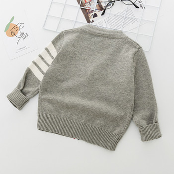 Παιδική ριγέ πλέξιμο Ζακέτα πουλόβερ Φθινόπωρο Χειμώνας για αγόρι πουλόβερ πουλόβερ για αγόρια Μπλουζάκια Στολή Ρούχα για παιδιά Μαλακά ρούχα