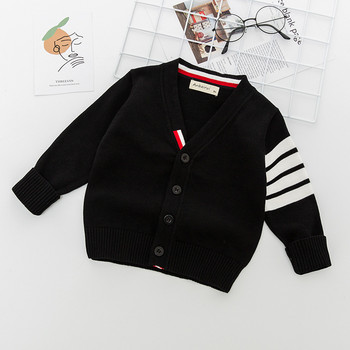 Παιδική ριγέ πλέξιμο Ζακέτα πουλόβερ Φθινόπωρο Χειμώνας για αγόρι πουλόβερ πουλόβερ για αγόρια Μπλουζάκια Στολή Ρούχα για παιδιά Μαλακά ρούχα