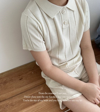 Καλοκαιρινό Παιδικό Πλεκτό Μπλουζάκι για Κορίτσια Αγόρια Βρεφικά Κοντομάνικα Παιδικά Ρούχα