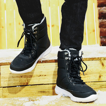 Μπότες για Άντρες Χειμερινά Παπούτσια Αδιάβροχα Γυναικείες Μπότες για χιόνι Πλατφόρμα Keep Warm Χειμερινές μπότες βελούδινες άντρες Botas Cuturno Masculinas