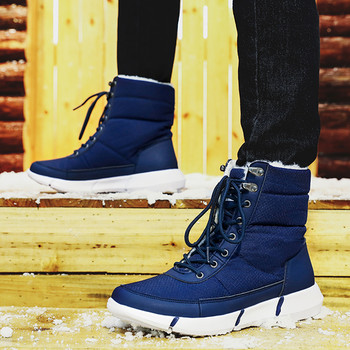 Ботуши за мъже Зимни обувки Водоустойчиви дамски ботуши за сняг Платформа Затоплят глезените Зимни ботуши Плюшени мъжки Botas Cuturno Masculinas