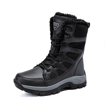 Χειμερινές ανδρικές μπότες 2023 Νέα ζεστή πλατφόρμα Snow μπότες για άντρες Υπαίθριες μαύρες ψηλές μπότες πεζοπορίας Παπούτσια πεζοπορίας Ανδρικές μπότες εξωτερικού χώρου