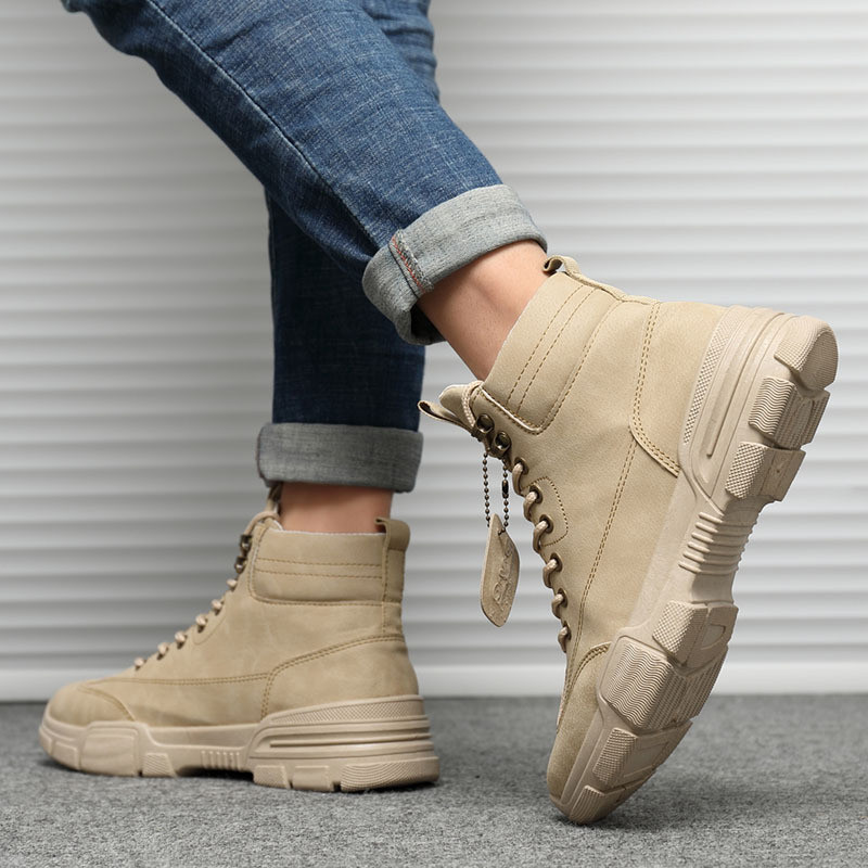 Mazefeng Férfi taktikai katonai csizma légáteresztő bőr hálós magas felső, alkalmi sivatagi munkacipő férfi SWAT boka harci csizma