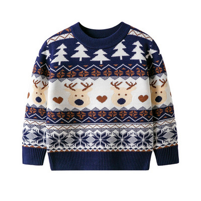 Laste jõulukampsun Uus vabaaja beebisoe põdratrükiga kootud tüdrukute kampsun poistele tüdrukutele armsad jõulupuu kampsunid riided