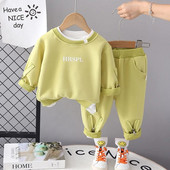 Παιδικό φθινοπωρινό κοστούμι 2023 Νέο μοντέρνο σετ ρούχων για αγόρια και μωρά Ανοιξιάτικο και φθινοπωρινό μακρυμάνικο πουλόβερ σετ δύο τεμαχίων