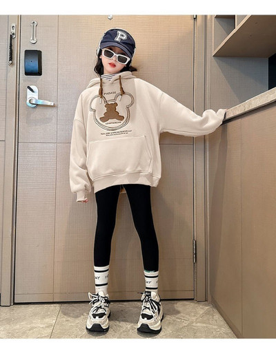 Χειμωνιάτικο Ζεστό Κοριτσίστικο Φούτερ με φλις γραμμή κινουμένων σχεδίων Σχολικό μπουφάν Παιδική πίστα παλτό παλτό Παιδικό φούτερ γυμναστικής 5-16 ετών