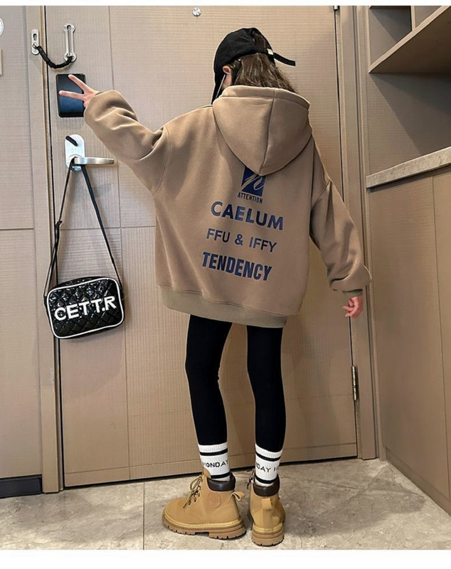 Χειμωνιάτικο Ζεστό Κοριτσίστικο Φούτερ με φλις γραμμή κινουμένων σχεδίων Σχολικό μπουφάν Παιδική πίστα παλτό παλτό Παιδικό φούτερ γυμναστικής 5-16 ετών