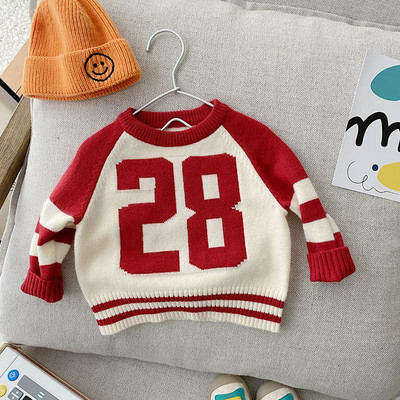 2022 Φθινόπωρο, κορίτσια, αγόρια, καθημερινά πλεκτά πουλόβερ Baby Παιδικά Παιδικά πουλόβερ 0-7 ετών