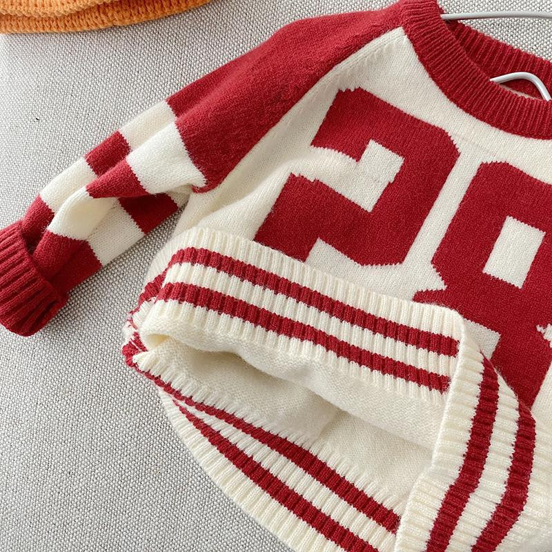 2022 Φθινόπωρο, κορίτσια, αγόρια, καθημερινά πλεκτά πουλόβερ Baby Παιδικά Παιδικά πουλόβερ 0-7 ετών
