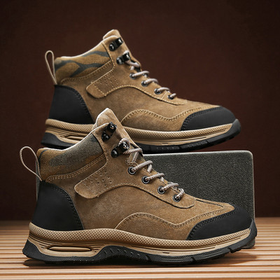 Μόδα Γνήσιο δέρμα Ανδρικές Μπότες Επωνυμία Φθινοπωρινά αθλητικά παπούτσια για εξωτερικούς χώρους αναπνέουσες μπότες πεζοπορίας χειμερινές ανδρικές μπότες εργασίας Παπούτσια εργασίας