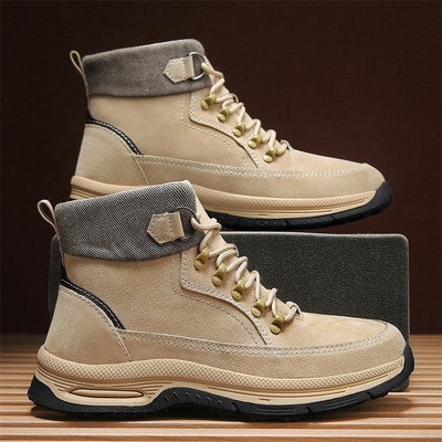 Μόδα Γνήσιο δέρμα Ανδρικές Μπότες Επωνυμία Φθινοπωρινά αθλητικά παπούτσια για εξωτερικούς χώρους αναπνέουσες μπότες πεζοπορίας χειμερινές ανδρικές μπότες εργασίας Παπούτσια εργασίας