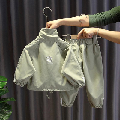 Παιδικό κοστούμι μόδας 1-10 ετών ασορτί χρώματος 2024 νέο παιδικό αντιανεμικό κορδόνι περίσφιξης δύο τεμαχίων χαλαρά casual αθλητικά ρούχα