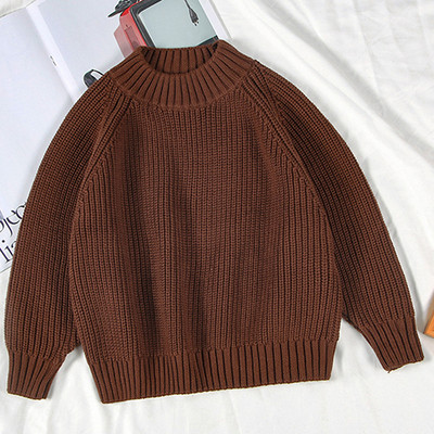 Detský sveter s dlhým rukávom, jednofarebný, ležérny voľný sveter v kórejskom štýle, jeseň/jar, pre dievčatká a chlapcov, 2-7 rokov