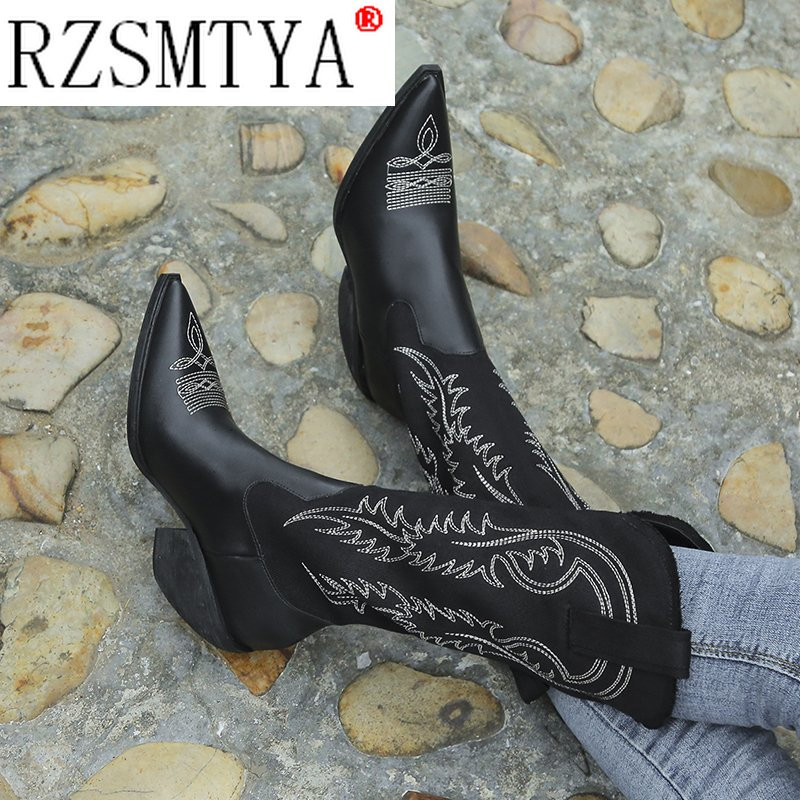 2020 Cizme de călărie lungi pentru femei cu toc înalt Cizme de călărie lungi de iarnă Cizme înalte până la genunchi de designer cu toc bej Cizme de cowboy occidentale A162