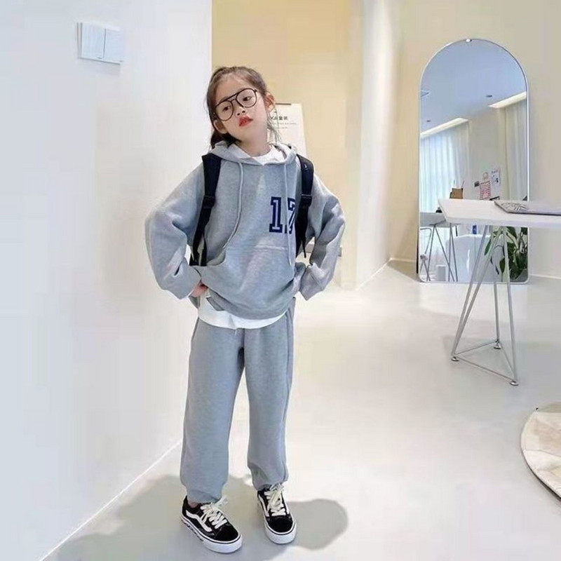 Tavaszi őszi uniszex alkalmi fiúk és páncél kapucnis felső + nadrág 2 db Streetwear tréningruha 4-14 éves kisgyermektől tizenéves gyerekig