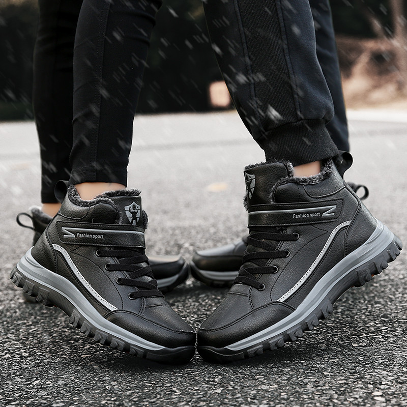 Brändi talvepaari lumesaapad veekindlad nahast tossud ülisoojad meeste saapad välistingimustes meeste matkasaapad töökingad, suurus 46