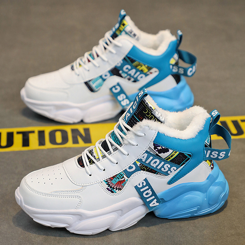 Winter Keep Warm Γούνα μπότες μπάσκετ Ανδρικά Γυναικεία Αθλητικά Παπούτσια Ψηλά κορδόνια μέχρι τον αστράγαλο Αθλητικά παπούτσια Καλάθι Homme βελούδινα casual αθλητικά παπούτσια