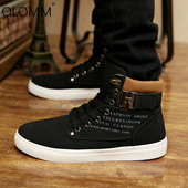 Φθινοπωρινά και χειμερινά νέα ανδρικά παπούτσια ψηλά για να βοηθήσουν τις ρετρό μπότες με δαντέλα με τάση Zapatos De Hombre Ανδρικές μπότες