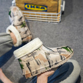 2022. aasta talv meeste uued puuvillased sussid õues Moodsad soojad siseruumides Magamistoa puuvillased plüüsist kingad Fliisist kohevad lume puuvillased kingad