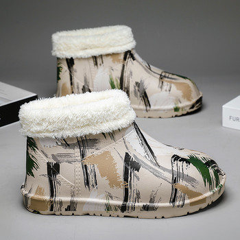 2022 Мъжки зимни нови памучни чехли Модни на открито Топли вътрешни спални Памучни плюшени обувки Поларени пухкави снежни памучни обувки