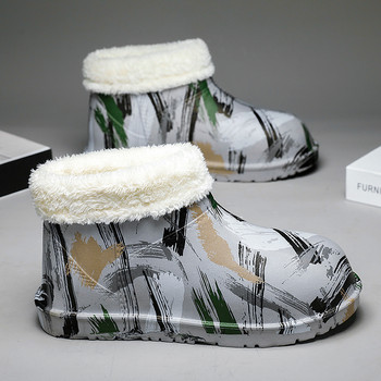 2022 Мъжки зимни нови памучни чехли Модни на открито Топли вътрешни спални Памучни плюшени обувки Поларени пухкави снежни памучни обувки