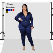 L-5XL Winter Bodysuits Plus Size Σετ Γυναικεία Ρούχα Μονόχρωμα Μακρύ μανίκι V λαιμόκοψη δύο τεμάχια Παντελόνι Κοστούμια Χονδρική Dropshipping