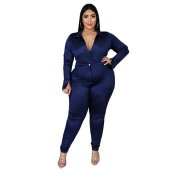 L-5XL Winter Bodysuits Plus Size Σετ Γυναικεία Ρούχα Μονόχρωμα Μακρύ μανίκι V λαιμόκοψη δύο τεμάχια Παντελόνι Κοστούμια Χονδρική Dropshipping