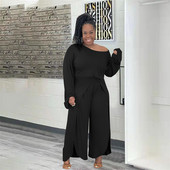 Îmbrăcăminte de mărime mare Haine de toamnă pentru damă Costum din două piese Set de pantaloni și top cu mânecă lungă pentru femei, cu ridicata, Dropshipping