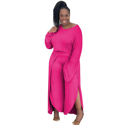 Îmbrăcăminte de mărime mare Haine de toamnă pentru damă Costum din două piese Set de pantaloni și top cu mânecă lungă pentru femei, cu ridicata, Dropshipping