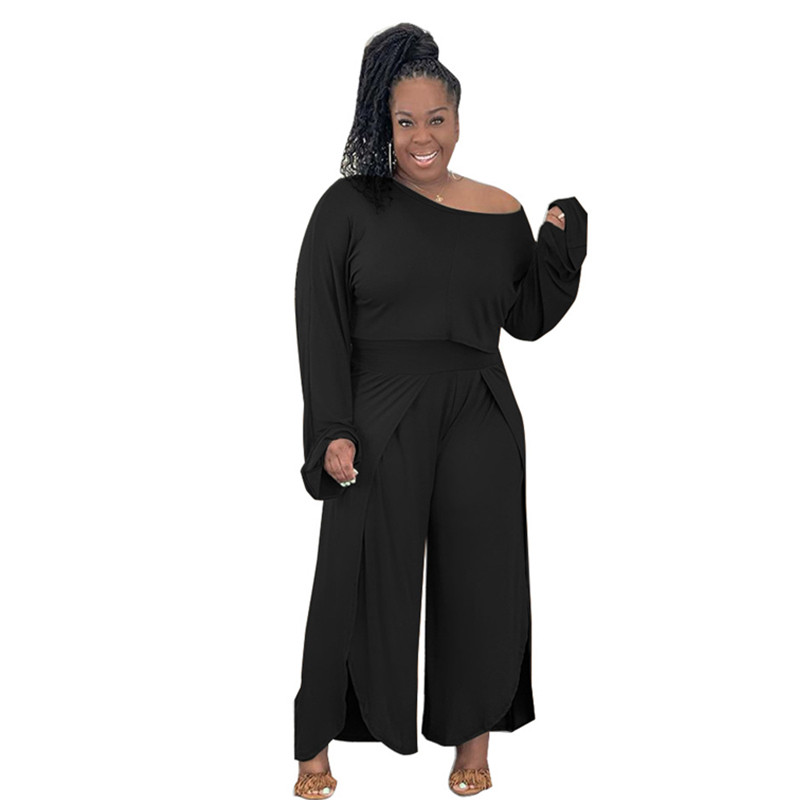 Îmbrăcăminte de mărime mare Haine de toamnă pentru damă Costum din două piese Set de pantaloni și top cu mânecă lungă pentru femei, cu ridicata, Dropshipping