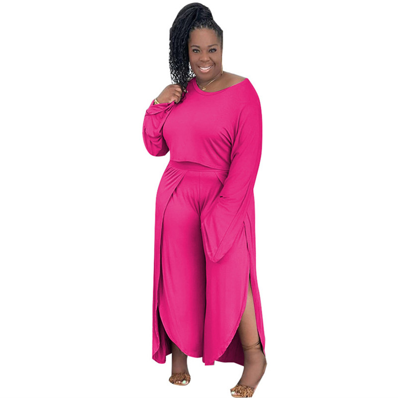 Îmbrăcăminte de mărime mare Haine de toamnă pentru damă Costum din două piese Set de pantaloni și top cu mânecă lungă pentru femei, cu ridicata, Dropshipping
