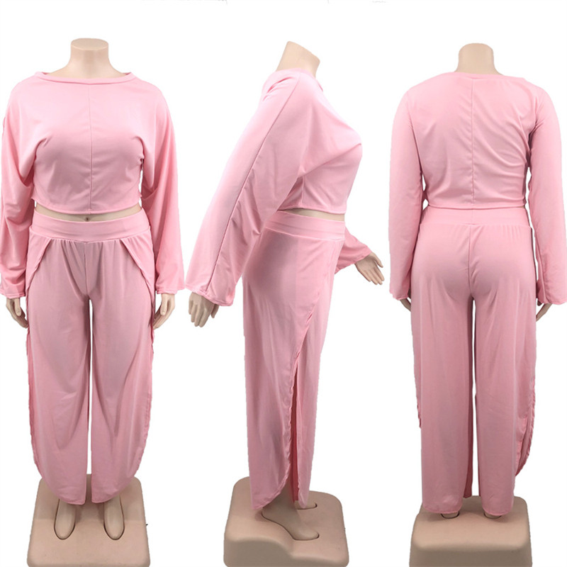 Îmbrăcăminte de mărime mare Haine de toamnă pentru damă Costum din două piese Set de pantaloni și top cu mânecă lungă pentru femei, cu ridicata, Dropshipping