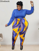 „Olivekwok“ didelio dydžio moteriškų kaklaraiščių dažų rinkinys, laisvalaikio dviejų dalių rinkiniai ilgomis rankovėmis užsegami marškinėliai ir pieštukinės kelnės, tinkantys gatvės drabužiams