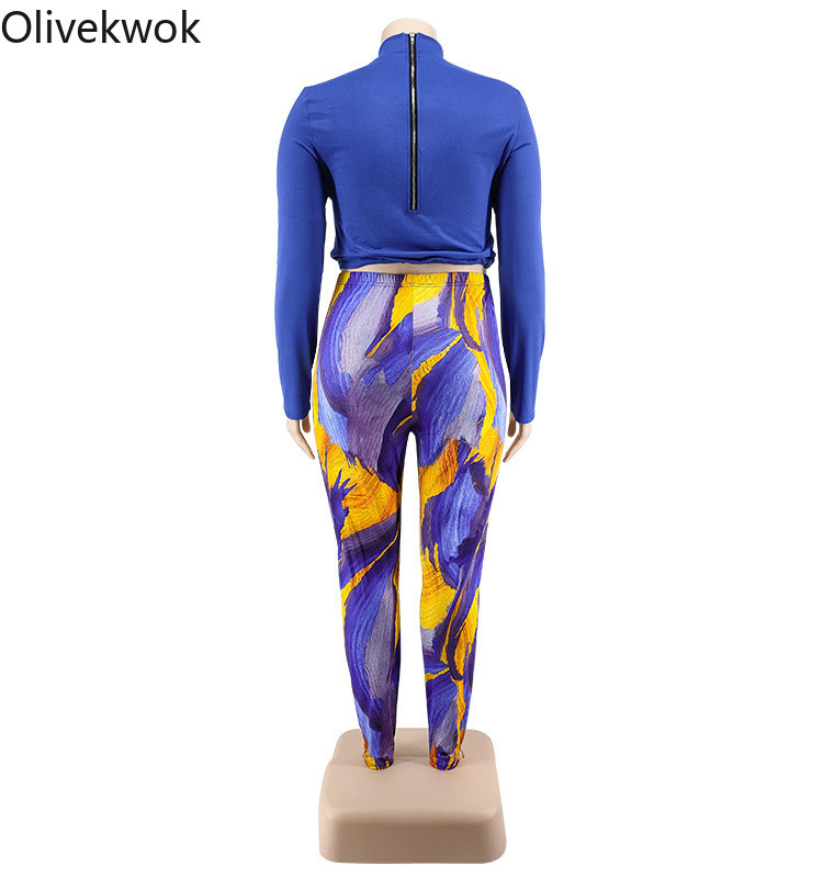 „Olivekwok“ didelio dydžio moteriškų kaklaraiščių dažų rinkinys, laisvalaikio dviejų dalių rinkiniai ilgomis rankovėmis užsegami marškinėliai ir pieštukinės kelnės, tinkantys gatvės drabužiams