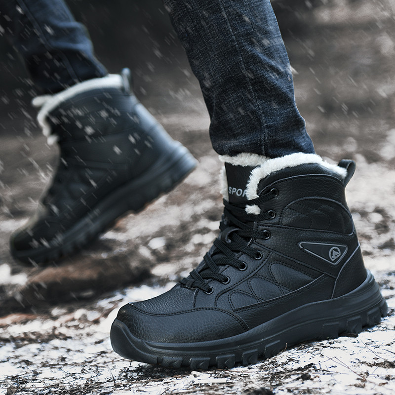 Ανδρικές μπότες χιονιού Αδιάβροχα αντιολισθητικά αθλητικά παπούτσια Χειμερινές ζεστές ανδρικές μπότες Υπαίθριες ανδρικές μπότες αστραγάλου Λαστιχένιες μπότες πεζοπορίας ανθεκτικές στη φθορά