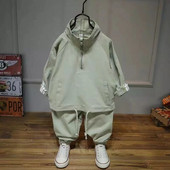 2-10 aastat vana moevärviga sobiv lasteülikond 2024 uus laste kirjatrükk suur tasku kaheosaline vaba vabaaja spor