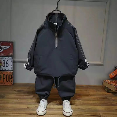 2-10 aastat vana moevärviga sobiv lasteülikond 2024 uus laste kirjatrükk suur tasku kaheosaline vaba vabaaja spor