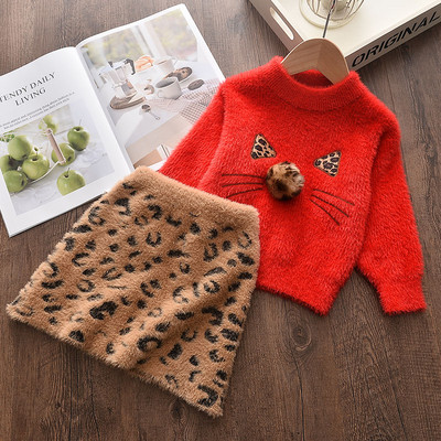 Dievčenské zimné oblečenie, jesenný kockovaný sveter, kardigan a sukne, 2 ks, oblečenie pre dievčatá, outfity pre deti, vianočné oblečenie