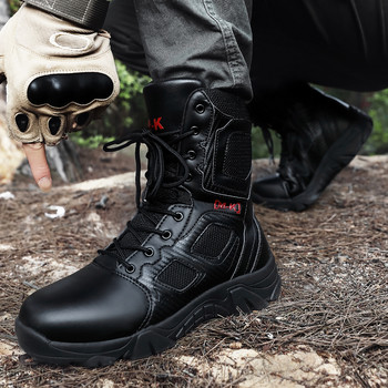 Ανδρικές μπότες αδιάβροχα παπούτσια ασφαλείας Ατσάλινο καπάκι στρατιωτικών μπότες εργασίας από ατσάλινο δάχτυλο κατά του σπασίματος Ανδρικές μπότες εργασίας Μέγεθος 47