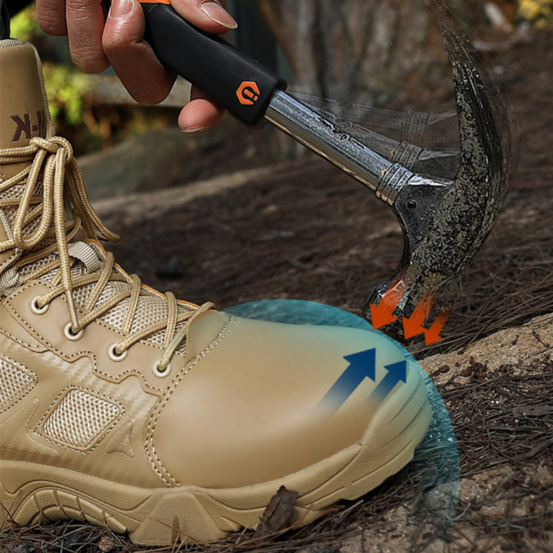 Ανδρικές μπότες αδιάβροχα παπούτσια ασφαλείας Ατσάλινο καπάκι στρατιωτικών μπότες εργασίας από ατσάλινο δάχτυλο κατά του σπασίματος Ανδρικές μπότες εργασίας Μέγεθος 47
