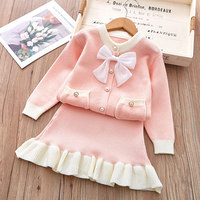 Tüdrukute silmkoelised rõivakomplektid 2023. aasta sügistalvised kampsunid, topid+seelik, tüdrukute komplekt, lasteriided, ülikonnad, tüdrukute riided