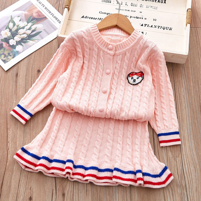 Tüdrukute silmkoelised rõivakomplektid 2023. aasta sügistalvised kampsunid, topid+seelik, tüdrukute komplekt, lasteriided, ülikonnad, tüdrukute riided